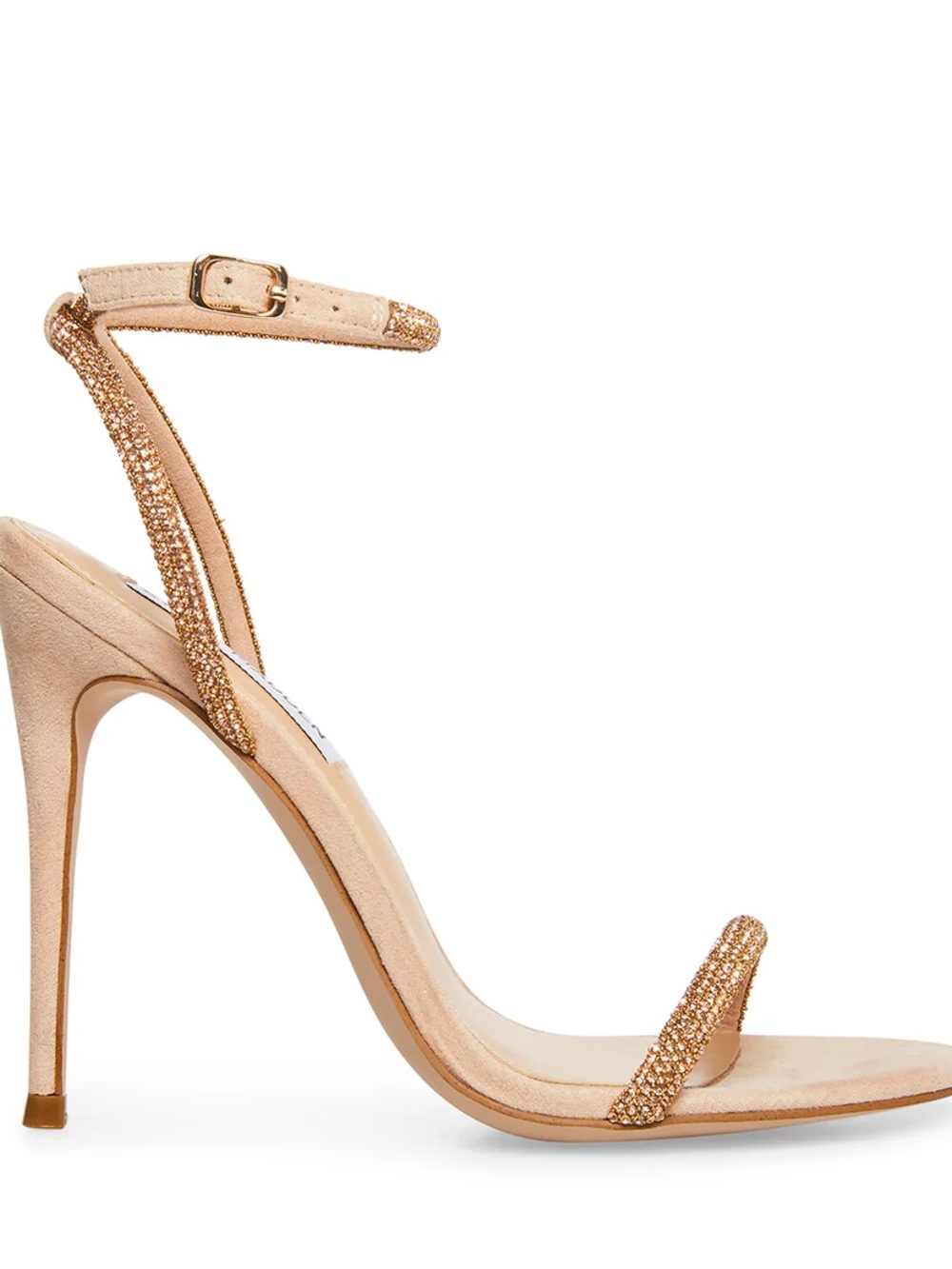 Steve Madden Champagne Crystal Ankle-Strap Stiletto